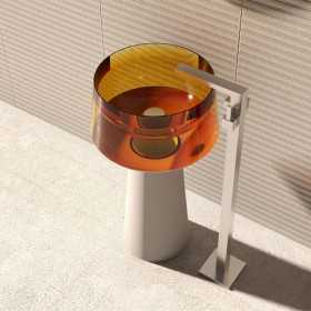 Lavabo Free Standing Icon Momentum Ciotola Ambra e Base Bianca Lullaby 