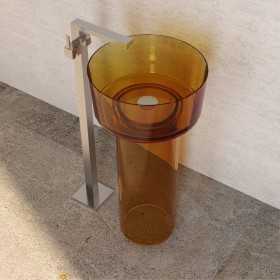 Lavabo Free Standing Icon Clear in Resina Trasparente Ambra Lullaby 