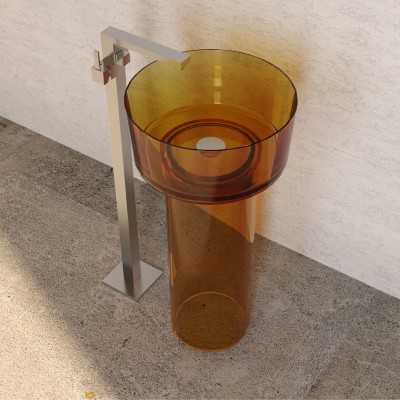 Lavabo Free Standing Icon Clear in Resina Trasparente Ambra Lullaby 