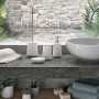Porta sapone in ceramica da appoggio serie Afrodite plisse'