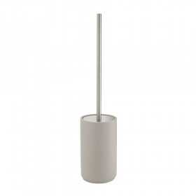 Portascopino d'appoggio in cemento grigio ciuffo in setole serie Procida per il bagno