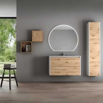 Mobile bagno composizione completa modello Marano colonna specchio cubotti