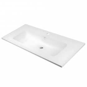 Lavabo ad Incasso in Resina cm 101x46x16,5 Bianco Opaco