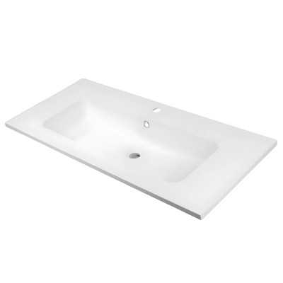 Lavabo ad Incasso in Resina cm 101x46x16,5 Bianco Opaco