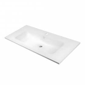 Lavabo Butterfly ad Incasso in Resina cm 91x46x16,5 Bianco Opaco
