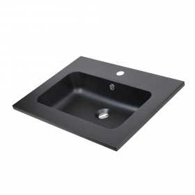 Lavabo ad Incasso in Resina cm 61x46x16,5 Nero Opaco