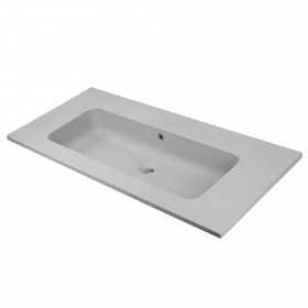 Lavabo ad Incasso in Resina cm 101x46x16,5 Grigio Cenere Opaco