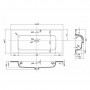 Lavabo ad Incasso in Resina cm 101x46x16,5 Grigio Cenere Opaco