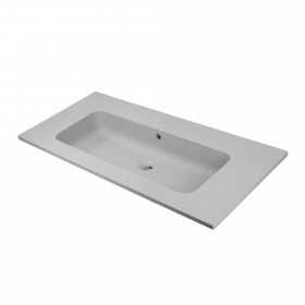 Lavabo Butterfly ad Incasso in Resina cm 91x46x16,5 Grigio Cenere Opaco