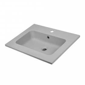 Lavabo ad Incasso in Resina cm 81x46x16,5 Grigio Cenere Opaco