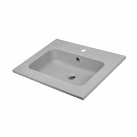 Lavabo ad Incasso in Resina cm 61x46x16,5 Grigio Cenere Opaco