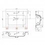 Lavabo ad Incasso in Resina cm 61x46x16,5 Bianco Lucido