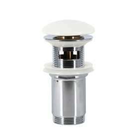 Piletta in ottone cromato cover bianca click clack per lavabo diametro 1.1/4
