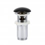 Piletta in ottone cromato cover nera opaca click clack per lavabo diametro 1.1/4
