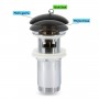 Piletta in ottone cromato cover nera opaca click clack per lavabo diametro 1.1/4