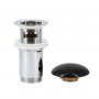 Piletta in ottone cromato cover nera opaca click clack per lavabo diametro 1.1/4