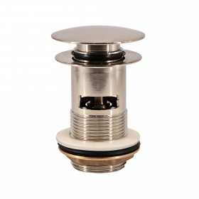 Piletta click clack nickel spazzolato per lavabi freestanding con troppopieno