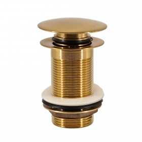 Piletta click clack oro spazzolato per lavabi freestanding senza troppo pieno