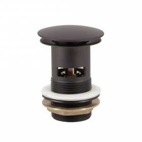 Piletta click clack nero opaco per lavabi freestanding con troppopieno