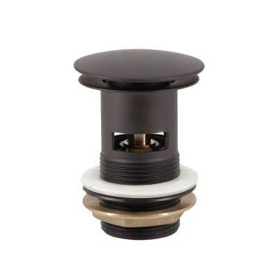 Piletta click clack nero opaco per lavabi freestanding con troppopieno
