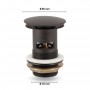 Piletta click clack nero opaco per lavabi freestanding con troppopieno