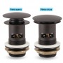 Piletta click clack nero opaco per lavabi freestanding con troppopieno