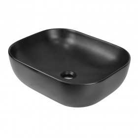 Caleb Lavabo Ceramica Appoggio Nero Opaco 50,5x40,5x14 cm