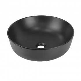 Carter Lavabo Tondo Ceramica Appoggio Nero Opaco 41,5x41,5x13,5 cm