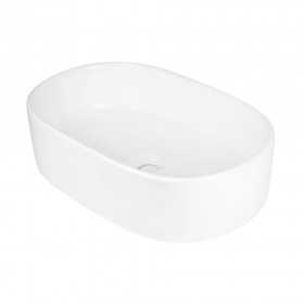 Giordan Lavabo da Appoggio Ovale in Ceramica Bianco 56x35x14 cm