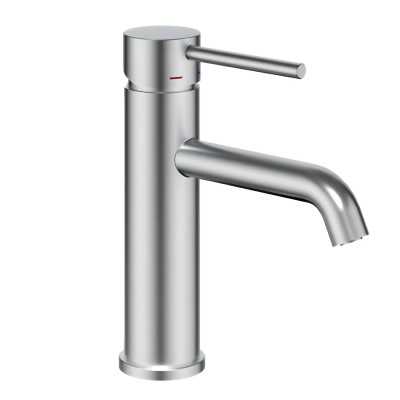 Miscelatore monocomando Jazz per lavabo in nickel spazzolato installazione rapida