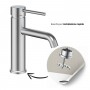 Miscelatore monocomando Jazz per lavabo in nickel spazzolato installazione rapida