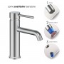 Miscelatore monocomando Jazz per lavabo in nickel spazzolato installazione rapida