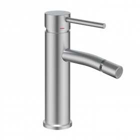 Miscelatore monocomando per bidet nickel spazzolato serie Jazz installazione rapida con piletta click clack