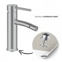 Miscelatore monocomando per bidet nickel spazzolato serie Jazz installazione rapida con piletta click clack
