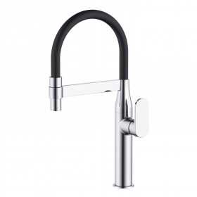 Miscelatore monocomando lavello cucina con canna orientabile Nairobi installazione rapida ottone cromato