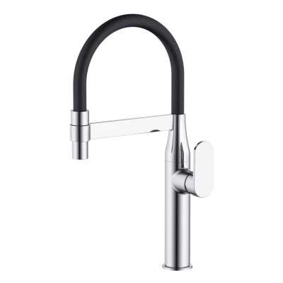 Miscelatore monocomando lavello cucina con canna orientabile Nairobi installazione rapida ottone cromato