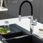 Miscelatore monocomando lavello cucina con canna orientabile Nairobi installazione rapida ottone cromato