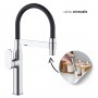 Miscelatore monocomando lavello cucina con canna orientabile Nairobi installazione rapida ottone cromato