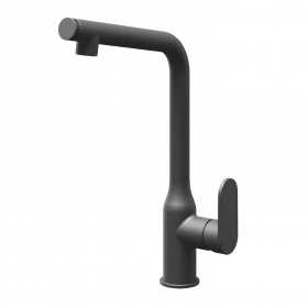 Miscelatore monocomando lavello cucina canna orientabile doccetta estraibile Damasco installazione rapida nero opaco