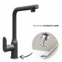 Miscelatore monocomando lavello cucina canna orientabile doccetta estraibile Damasco installazione rapida nero opaco