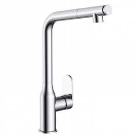 Miscelatore monocomando lavello cucina canna orientabile doccetta estraibile Damasco installazione rapida ottone cromato