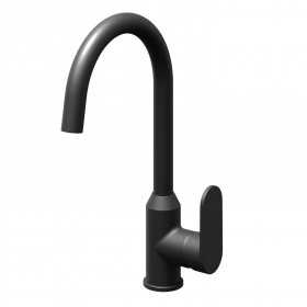 Miscelatore monocomando lavello cucina con canna orientabile Sofia installazione rapida nero opaco