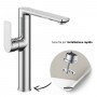 Miscelatore monocomando lavello cucina con canna orientabile Tunisi installazione rapida ottone cromato
