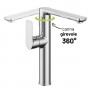 Miscelatore monocomando lavello cucina con canna orientabile Tunisi installazione rapida ottone cromato