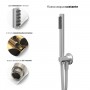 Doccia Round 250 millimetri acciaio inox finitura spazzolato forma tonda Ix Box Kit