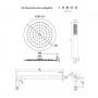 Doccia Round 250 millimetri acciaio inox finitura spazzolato forma tonda Ix Box Kit