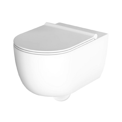 Bloom Vaso Ceramica Sospeso Scarico a Parete Senza Brida Colore Bianco Opaco