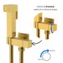 Idroscopino WC bidet bagno quadro con rubinetto flessibile e staffa di fissaggio serie ALVIN