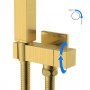Idroscopino WC bidet bagno quadro con rubinetto flessibile e staffa di fissaggio serie ALVIN