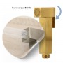 Idroscopino WC bidet bagno quadro con rubinetto flessibile e staffa di fissaggio serie ALVIN